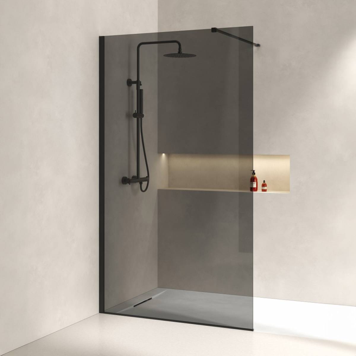 paroi de douche avec verre noir Yvetot